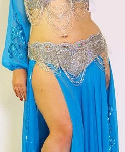 Bellydance Liquid Silver 24029 Cup DDDD Bra&Belts