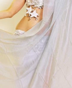 Bellydance Silver Silk Veil