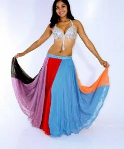 Bellydance Rainbow Panel Skirt