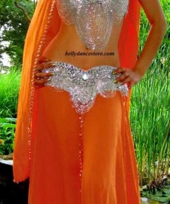 Bellydance All Skirts Orange Sequin Skirt