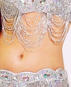 Bellydance Liquid Silver 24027 Cup DD Bra&Belts