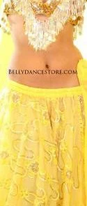 Bellydance Yellow Lacey Skirt